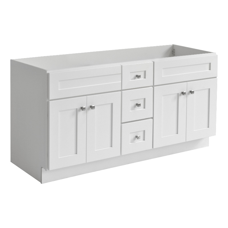 Brookings Wood Vanity w/o Top Sherwin Williams in White Fully Assembled 60