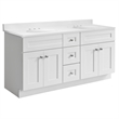 Brookings Vanity-Sherwin Williams White Widespread Marble Top Fully Assembled