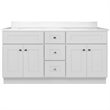 Brookings Vanity-Sherwin Williams-White w/ Marble Top Fully Assembled 61