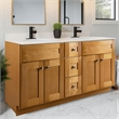 Brookings Vanity-Modern Birch w/ Marble Top Fully Assembled 61