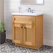 Brookings Vanity-Modern Birch w/out Top Fully Assembled 24