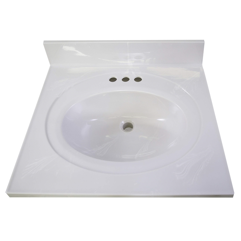 Brookings Vanity in Espresso w/ White Marble Top Fully Assembled 25