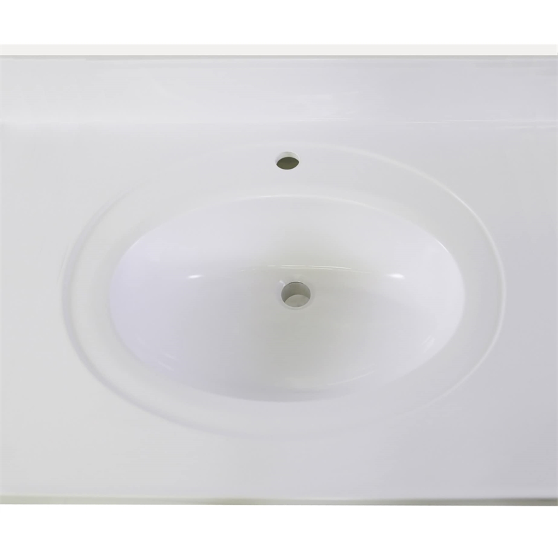 Brookings Vanity in Espresso w/ White Marble Top Fully Assembled 25