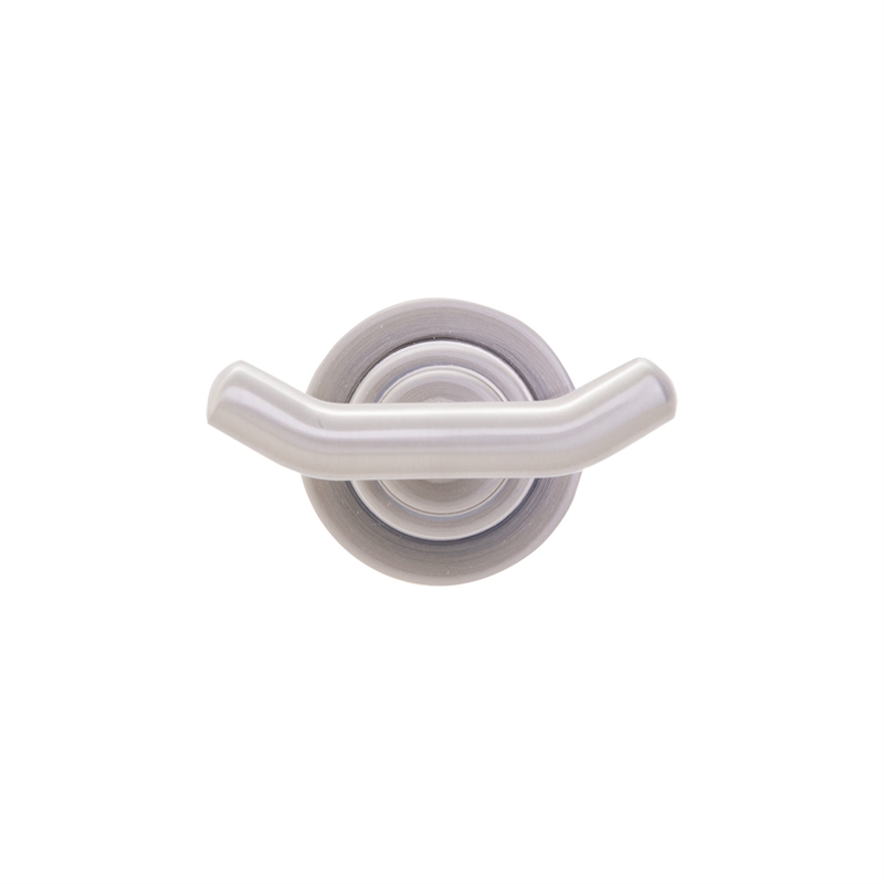 Design House Geneva Contemporary Metal Double Robe Hook 2-Pack in Satin Nickel