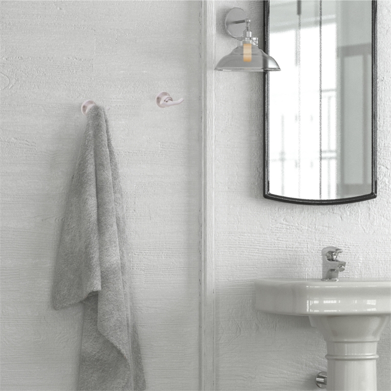 Design House Geneva Contemporary Metal Double Robe Hook 2-Pack in Satin Nickel