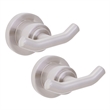 Design House Geneva Contemporary Metal Double Robe Hook 2-Pack in Satin Nickel