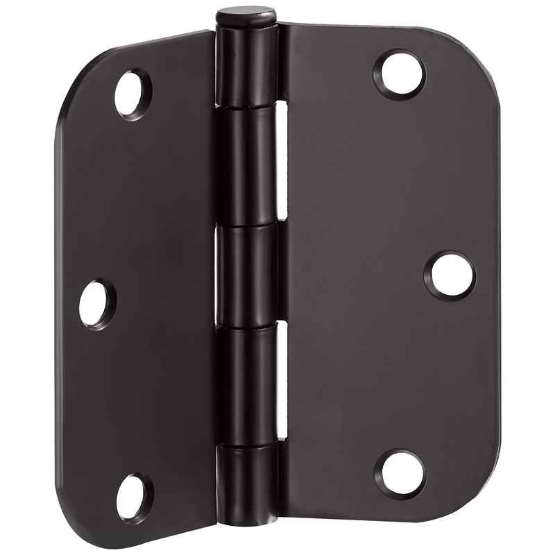 Stainless Steel Door Hinge-Matte Black 3.5-in. 5/8-in. Radius 9-Pack