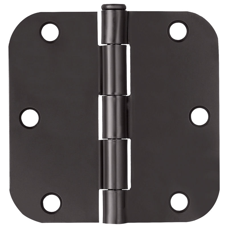 Stainless Steel Door Hinge-Matte Black 3.5-in. 5/8-in. Radius 9-Pack