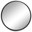 Violette Round Wall Mirror with Metal Black Iron Frame 24-in.