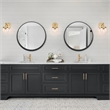 Violette Round Wall Mirror with Metal Black Iron Frame 24-in.