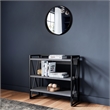 Violette Round Wall Mirror with Metal Black Iron Frame 24-in.