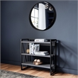 Violette Round Wall Mirror with Metal Black Iron Frame 36-in.