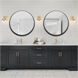 Violette Round Wall Mirror with Metal Black Iron Frame 36-in.