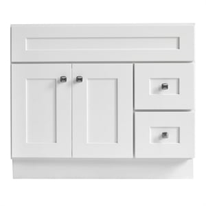 Brookings 36&quot Bathroom Vanity Shaker Wood Fully Assembled Sherwin Williams-White