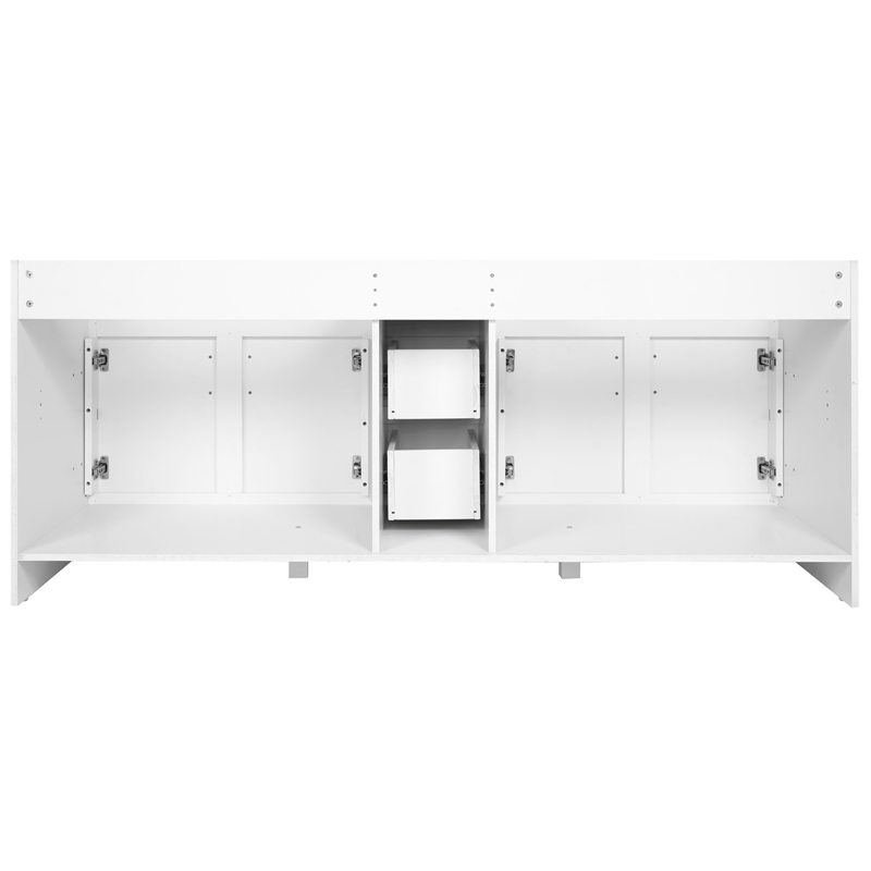 Design House Concord 72in. Wood Bathroom Vanity w/o Top-White