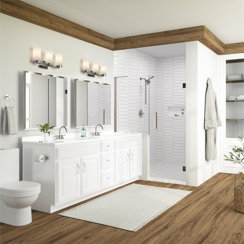 Design House Concord 72in. Wood Bathroom Vanity w/o Top-White