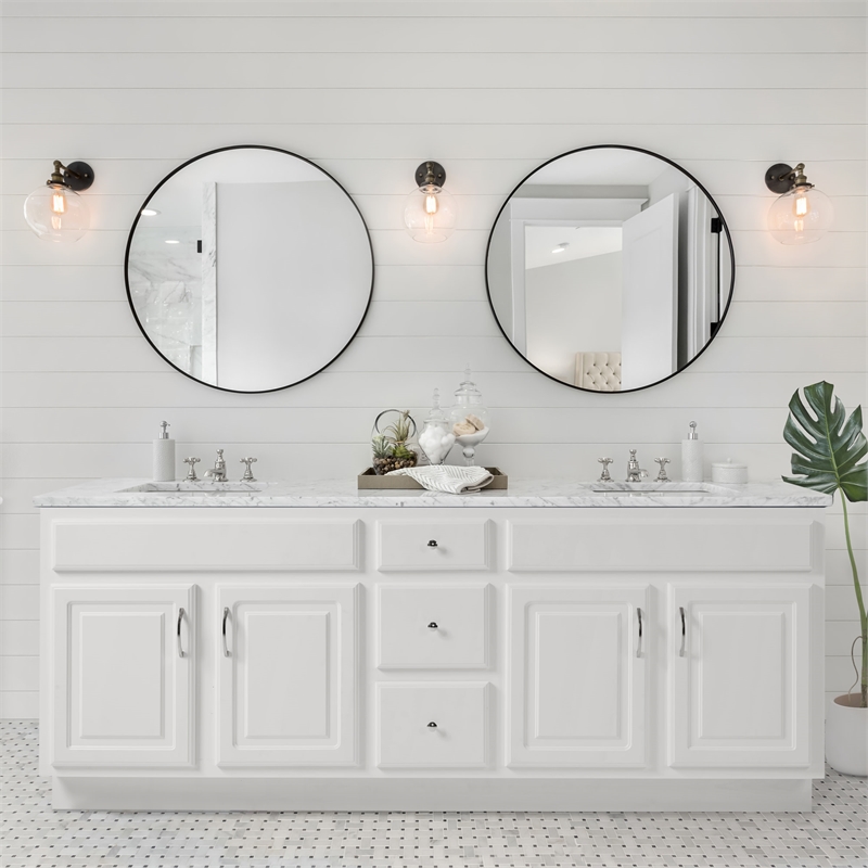 Design House Concord 72in. Wood Bathroom Vanity w/o Top-White