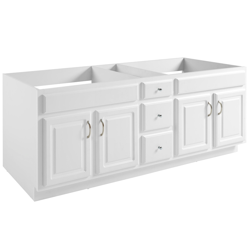Design House Concord 72in. Wood Bathroom Vanity w/o Top-White