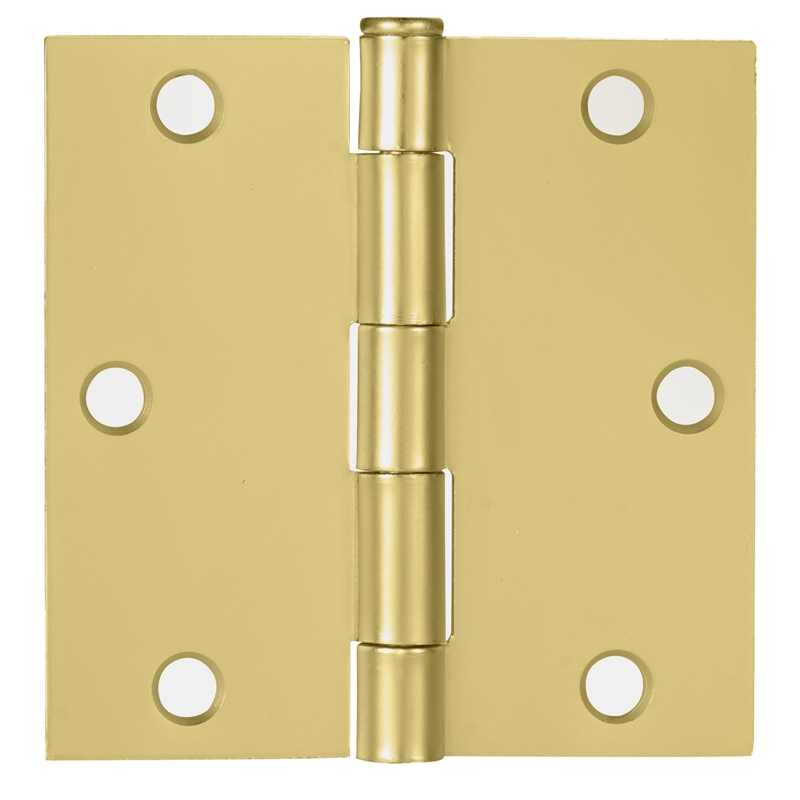 Design House Stainless Steel Door Hinge in Satin Brass 3.5-in. Square Corner