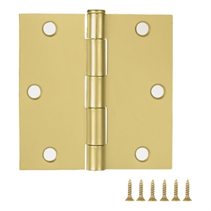 Design House Stainless Steel Door Hinge in Satin Brass 3.5-in. Square Corner