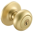 Design House Cambridge Keyed Entry Brass Door Knob in Satin Gold