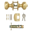 Design House Cambridge Keyed Entry Brass Door Knob in Satin Gold
