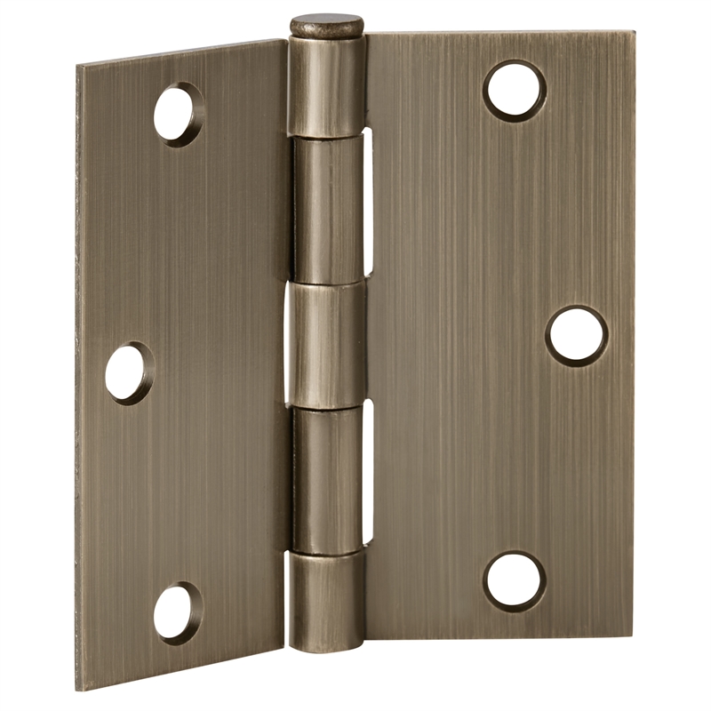 Design House Steel Door Hinge in Antique Brass 3.5-in. Square Corner  6-Pack