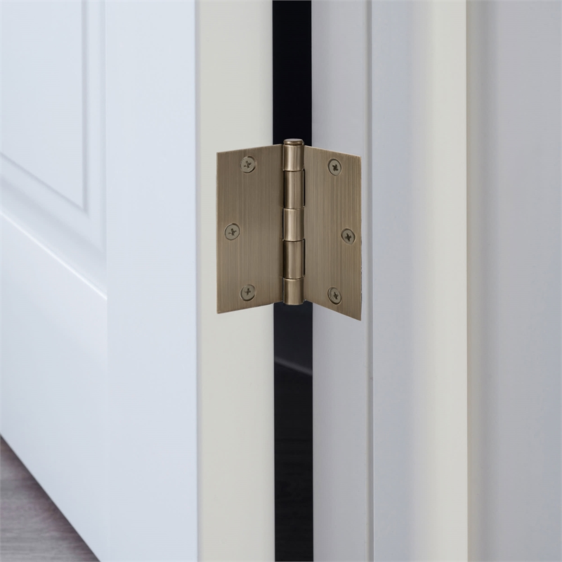 Design House Steel Door Hinge in Antique Brass 3.5-in. Square Corner  6-Pack