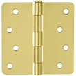Design House Steel Door Hinge 4-Inch1/4-Inch Radius 3-Pack-Satin Brass