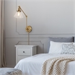 Design House Augustin Swing Arm Wall Mount 1-Light Metal Sconce Satin Gold