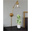 Design House Augustin Swing Arm Wall Mount 1-Light Metal Sconce Satin Gold