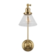 Design House Augustin Swing Arm Wall Mount 1-Light Metal Sconce Satin Gold