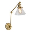 Design House Augustin Swing Arm Wall Mount 1-Light Metal Sconce Satin Gold