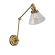 Design House Augustin Swing Arm Wall Mount 1-Light Metal Sconce Satin Gold