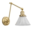 Design House Augustin Swing Arm Wall Mount 1-Light Metal Sconce Satin Gold