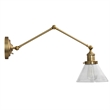 Design House Augustin Swing Arm Wall Mount 1-Light Metal Sconce Satin Gold