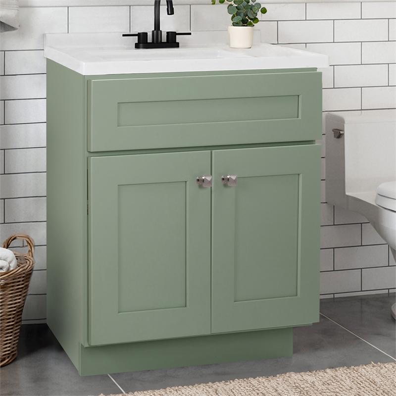 Brookings Vanity Without Top in Evergreen Fog Fully Assembled 30