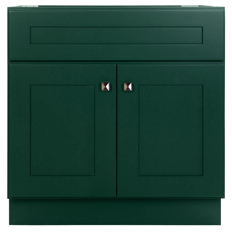 Brookings Wood Vanity Without Top in Green Hunt Club Fully Assembled 30