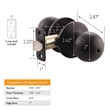 Design House Ball Privacy Brass Doorknob in Matte Black 20 Pack