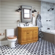 Design House Dalton Wood Round Soft Close Toilet Seat in Oak