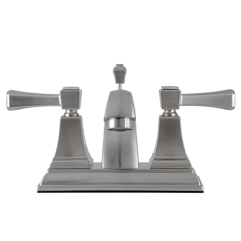Design House Torino 4-in. Centerset 2-Handle Brass Faucet in Satin Nickel