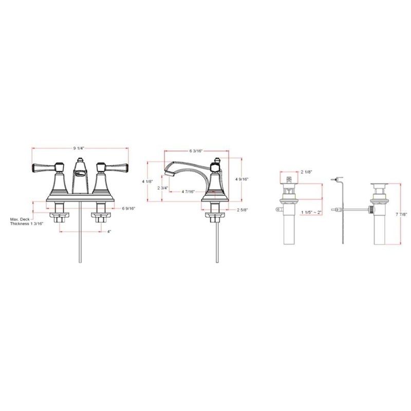 Design House Torino 4-in. Centerset 2-Handle Brass Faucet in Satin Nickel