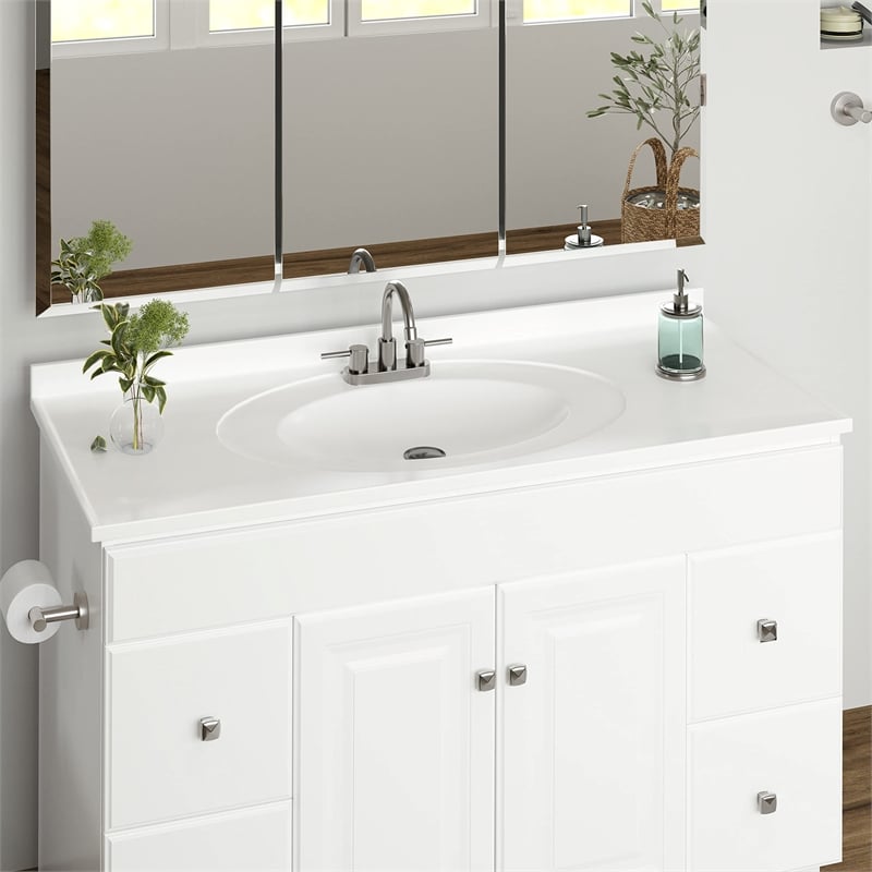 Design House Eastport II Centerset Bathroom Faucet in Satin Nickel