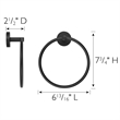 Design House Graz Park Metal Towel Ring in Matte Black