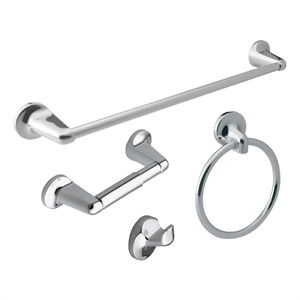 Alta Bay Bathroom Aluminum Hardware Kit in Polished Chrome 4-Piece