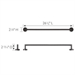 Design House Graz Park Metal Towel Bar in Matte Black 24-Inch