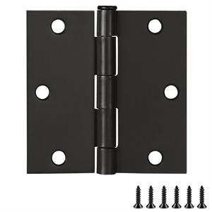 Design House Steel Door Hinge in Oil Rubbed Bronze 31/2Inch Square Corner 10Pack