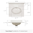 Cultured Marble Single Bowl Vanity Top Solid Ivory Swirl 25 in.