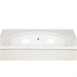 Cultured Marble Single Bowl Vanity Top Solid Ivory Swirl 25 in.