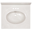 Cultured Marble Single Bowl Vanity Top Solid Ivory Swirl 25 in.